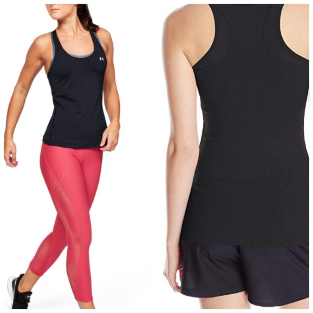 UNDER ARMOUR HEATGEAR BLACK TANK TOP SIZE MEDIUM - Picture 1 of 8